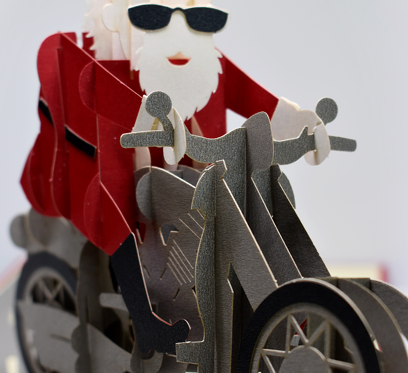 3D Pop-Up Card • Santa Motorbike - Defence Down Under