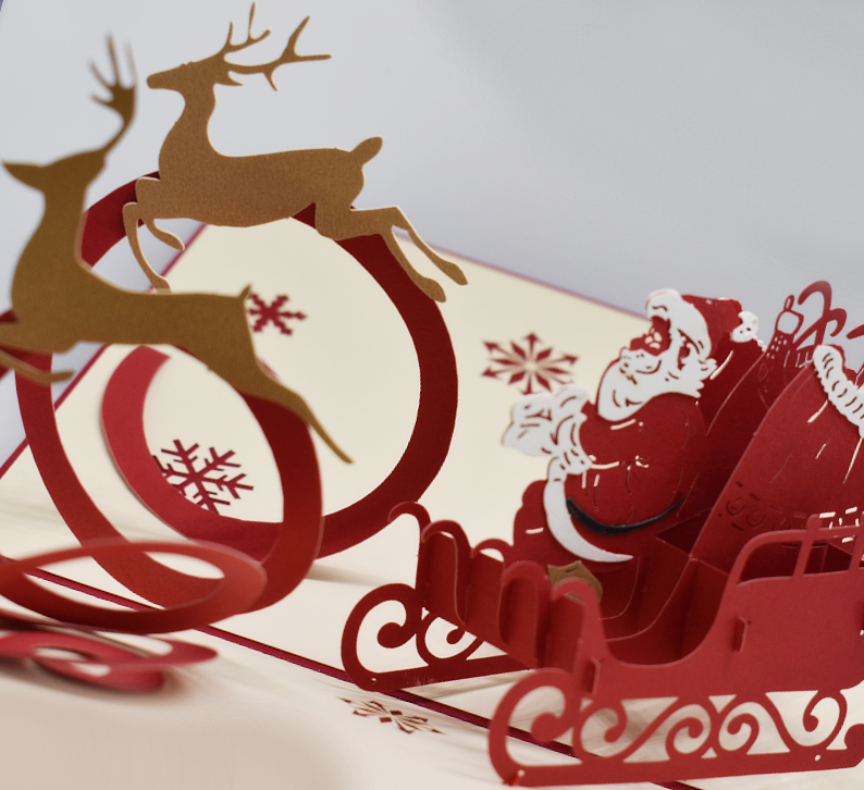 3D Pop-Up Card • Santa Reindeers II - Defence Down Under