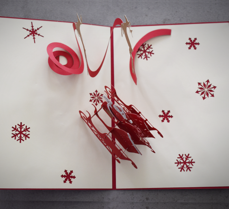 3D Pop-Up Card • Santa Reindeers II - Defence Down Under