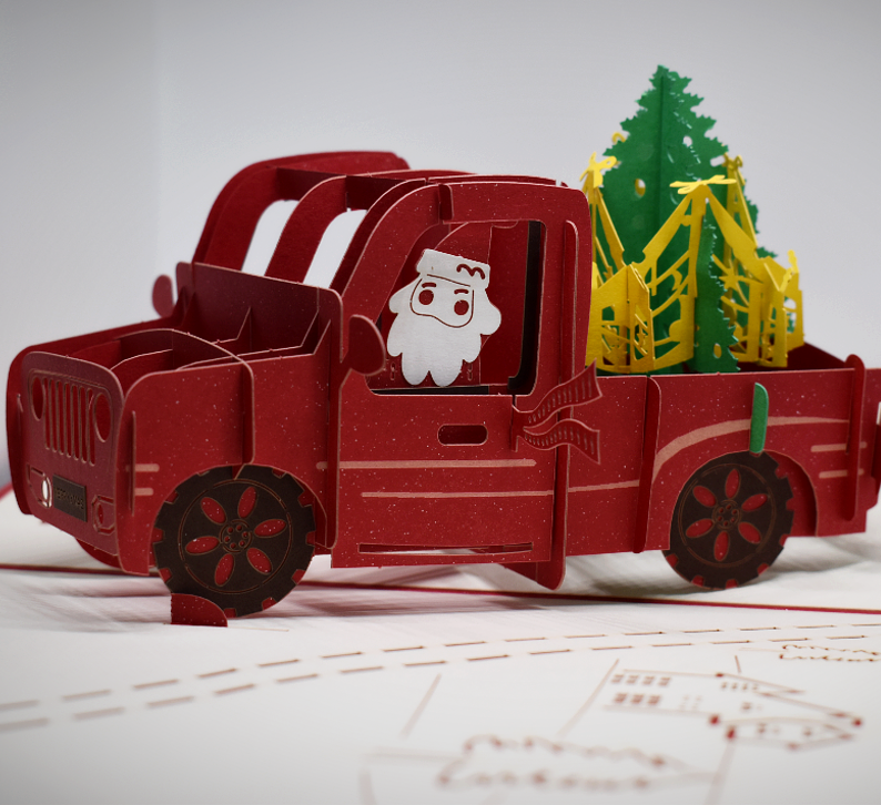 3D Pop-Up Card • Santa Ute - Defence Down Under