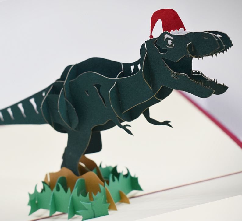 3D Pop-Up Card • Christmas T-Rex - Defence Down Under