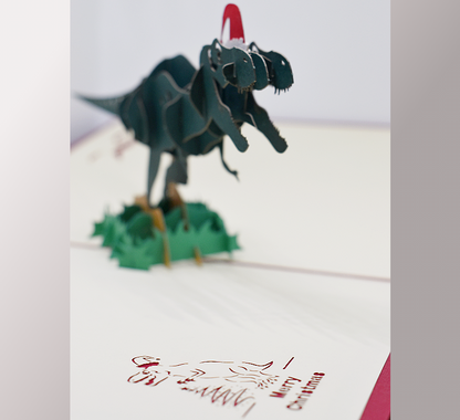 3D Pop-Up Card • Christmas T-Rex - Defence Down Under